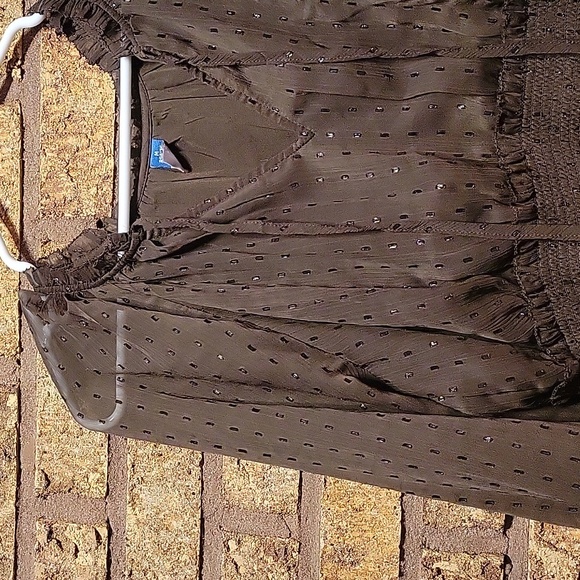 Old Navy Waist Defined Shine Mini Brown Shine Dress Size Medium Petite - Picture 7 of 11